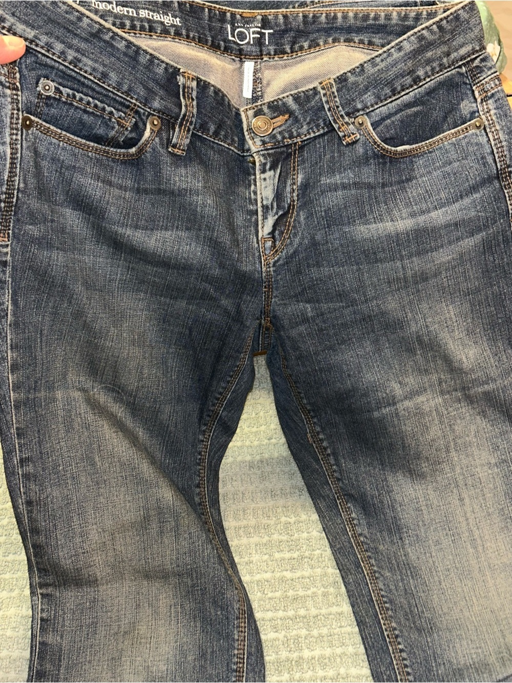LOFT Straight Leg Jeans in Medium Blue Wash